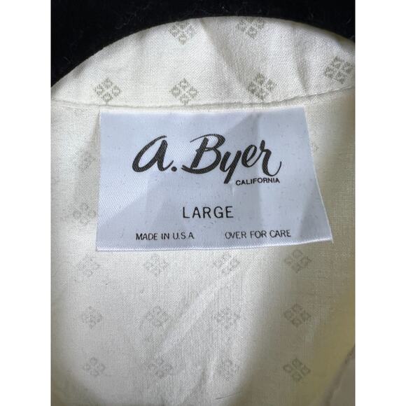 A Byer Vintage 80s Cream 100% Cotton open back collared button romper Large - Picture 3 of 8